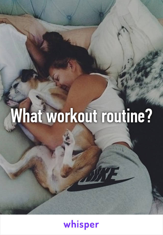 What workout routine?