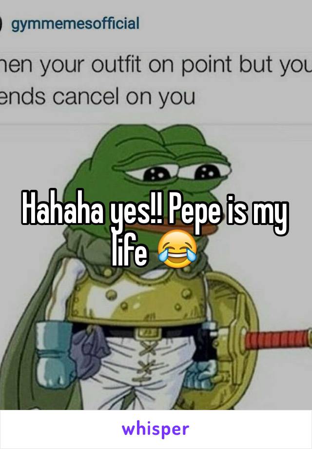 Hahaha yes!! Pepe is my life 😂