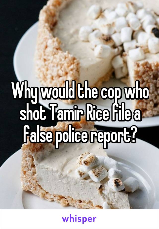 Why would the cop who shot Tamir Rice file a false police report?