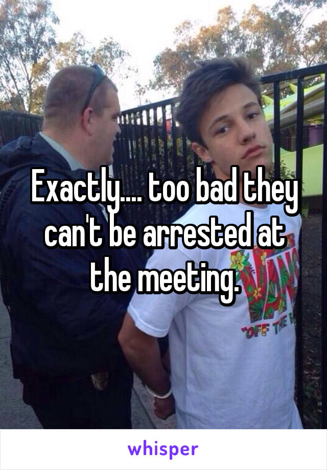 Exactly.... too bad they can't be arrested at the meeting.