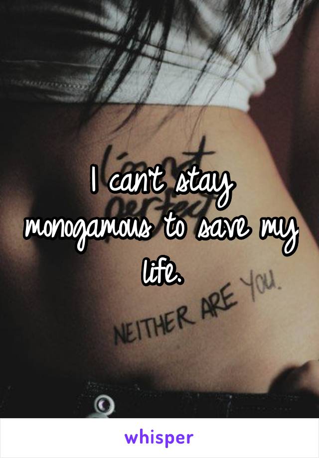 I can't stay monogamous to save my life.
