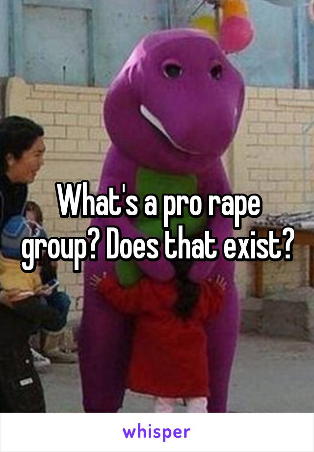 What's a pro rape group? Does that exist?