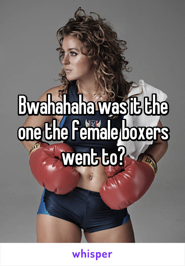 Bwahahaha was it the one the female boxers went to?