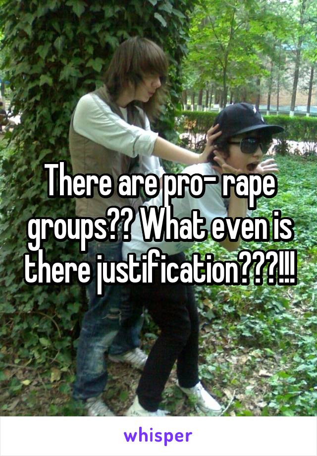 There are pro- rape groups?? What even is there justification???!!!