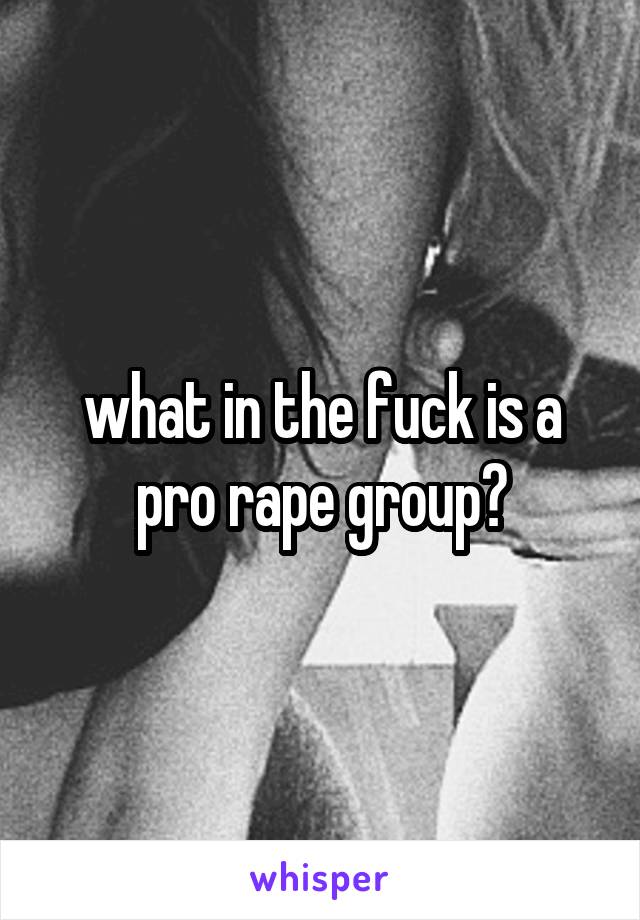 what in the fuck is a pro rape group?