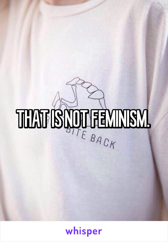 THAT IS NOT FEMINISM. 