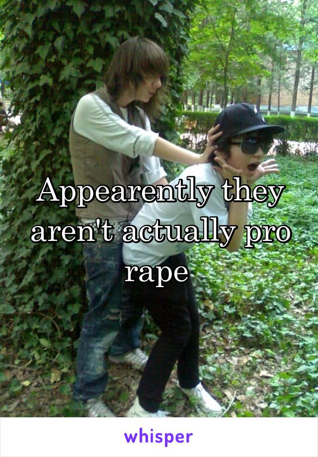 Appearently they aren't actually pro rape 