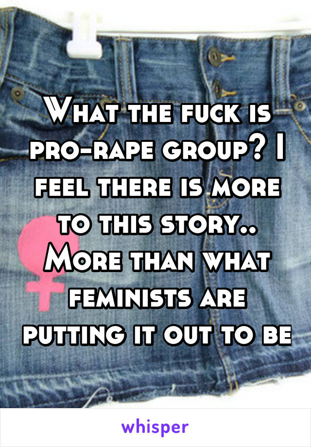 What the fuck is pro-rape group? I feel there is more to this story.. More than what feminists are putting it out to be