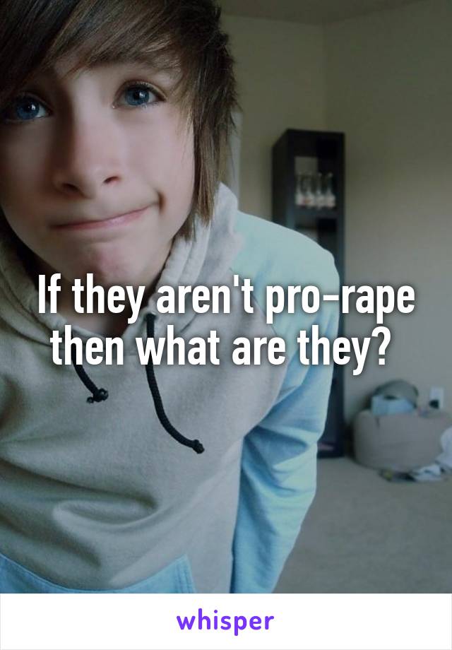 If they aren't pro-rape then what are they? 