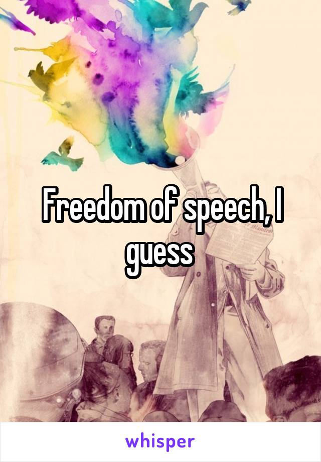 Freedom of speech, I guess 