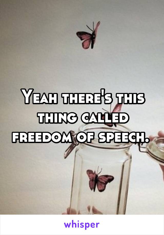 Yeah there's this thing called freedom of speech. 