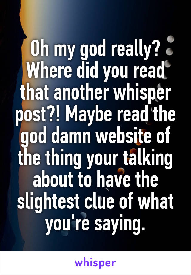 Oh my god really? Where did you read that another whisper post?! Maybe read the god damn website of the thing your talking about to have the slightest clue of what you're saying.