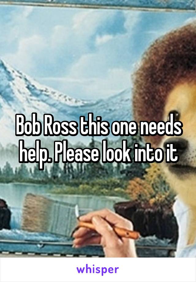 Bob Ross this one needs help. Please look into it