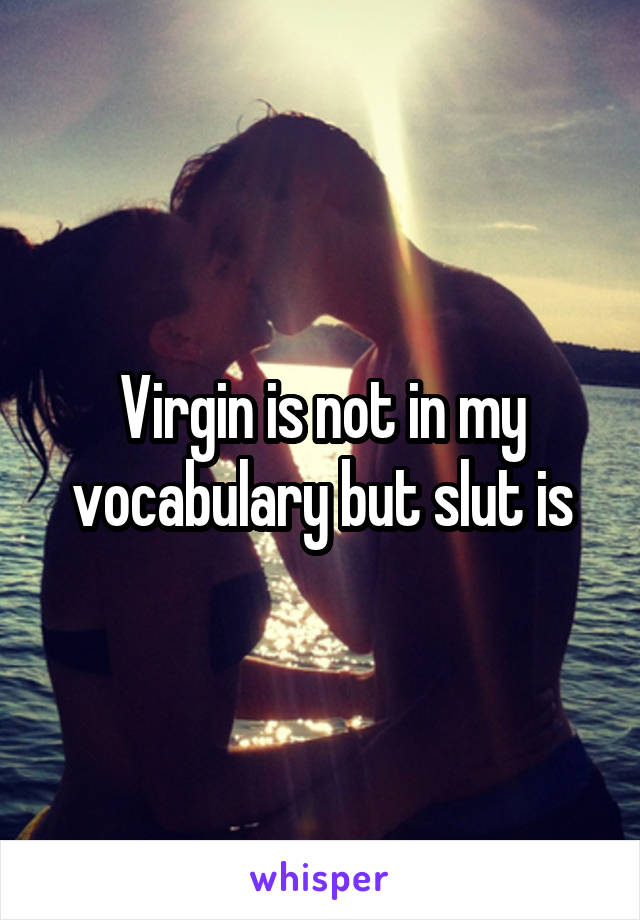 Virgin is not in my vocabulary but slut is