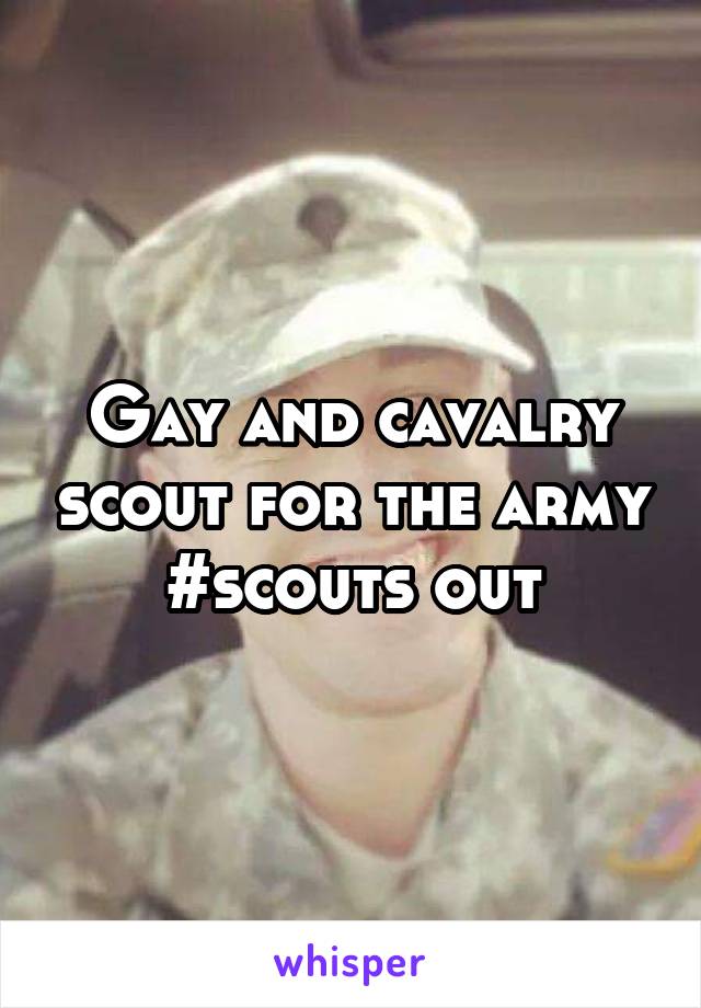Gay and cavalry scout for the army #scouts out