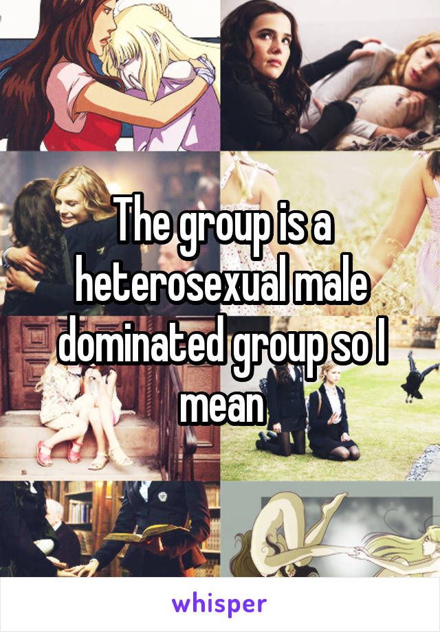 The group is a heterosexual male dominated group so I mean