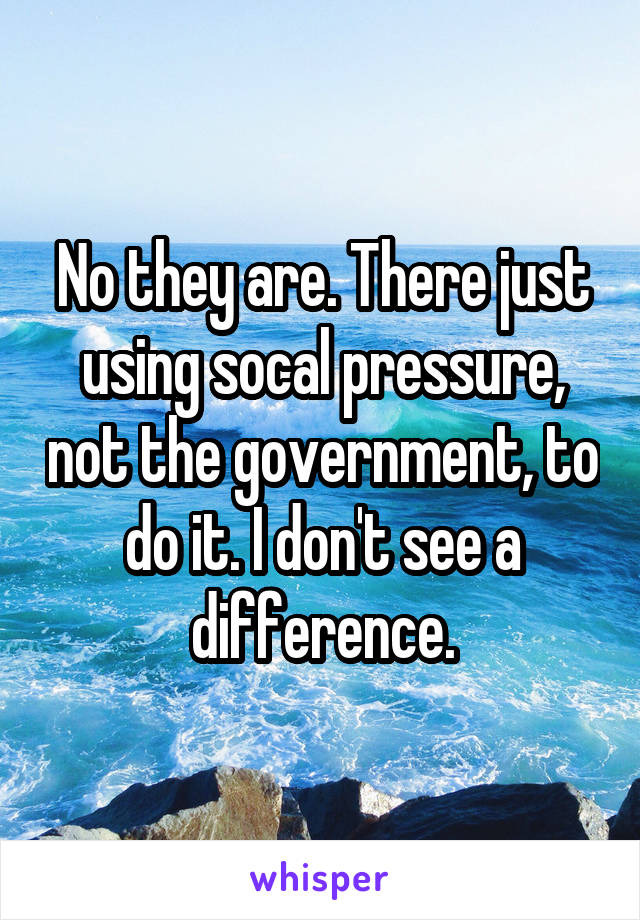 No they are. There just using socal pressure, not the government, to do it. I don't see a difference.