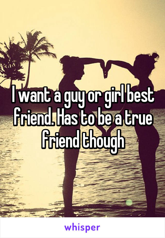 I want a guy or girl best friend. Has to be a true friend though
