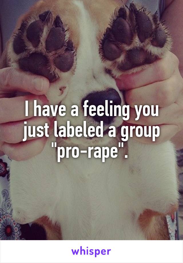 I have a feeling you just labeled a group "pro-rape". 