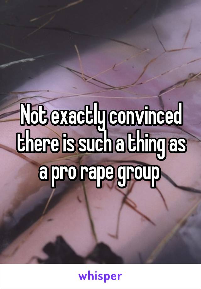 Not exactly convinced there is such a thing as a pro rape group 