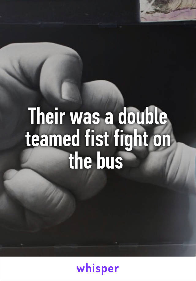 Their was a double teamed fist fight on the bus 