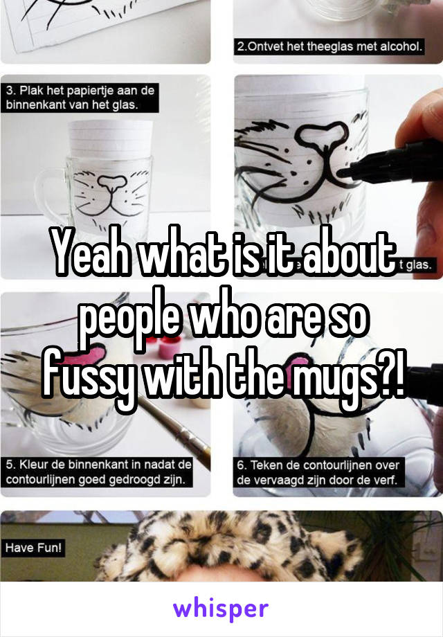 Yeah what is it about people who are so fussy with the mugs?!