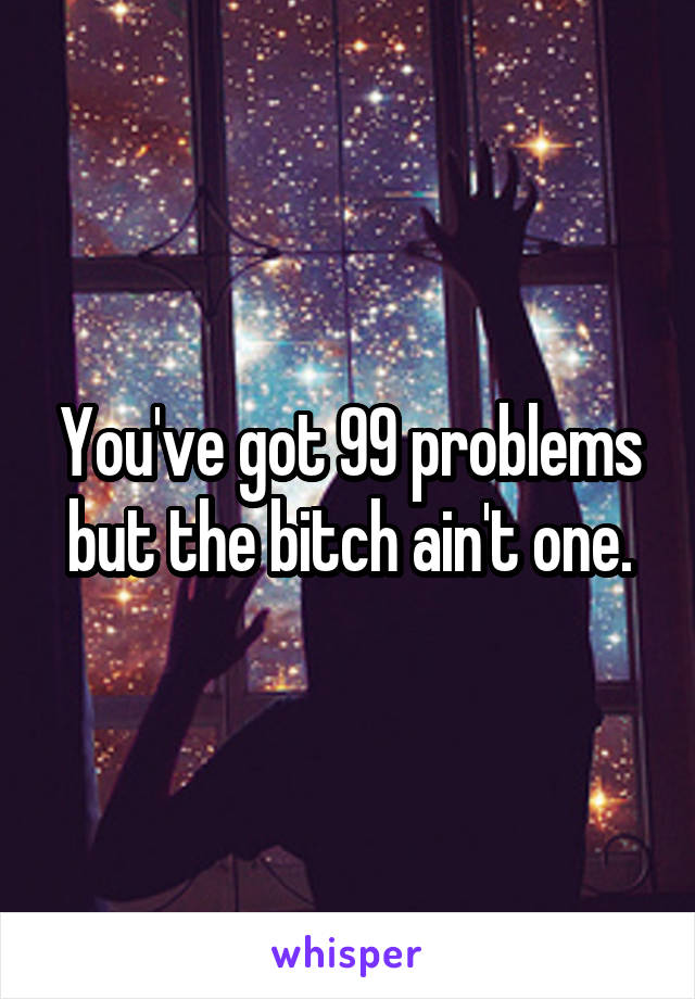 You've got 99 problems but the bitch ain't one.