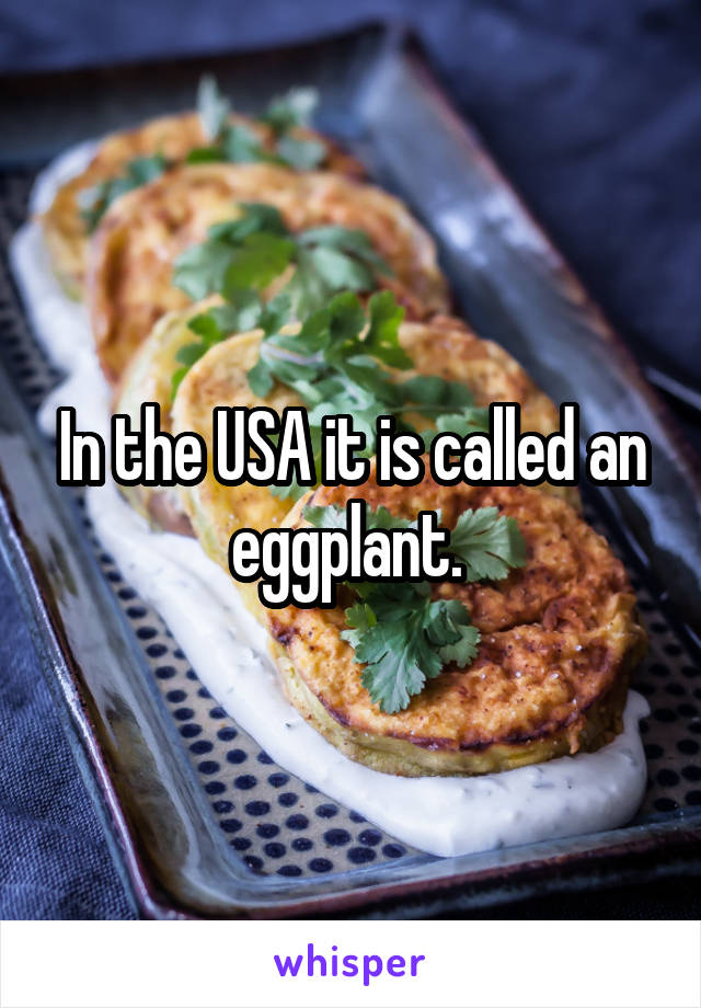 In the USA it is called an eggplant. 