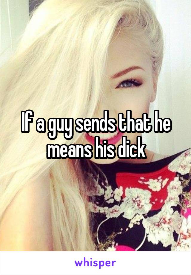 If a guy sends that he means his dick