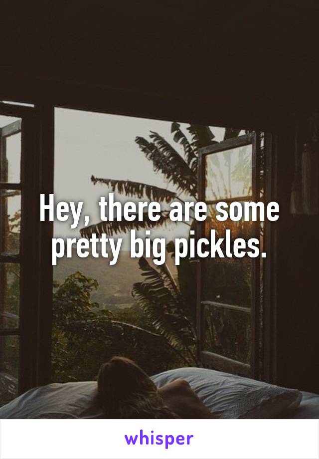 Hey, there are some pretty big pickles.