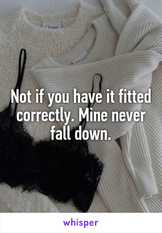 Not if you have it fitted correctly. Mine never fall down.