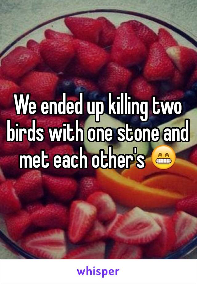 We ended up killing two birds with one stone and met each other's 😁