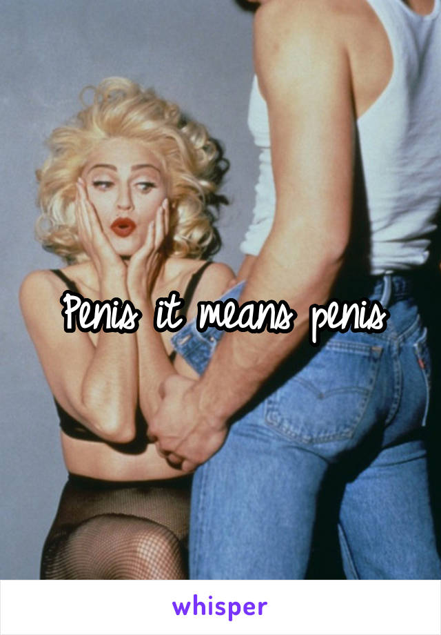 Penis it means penis