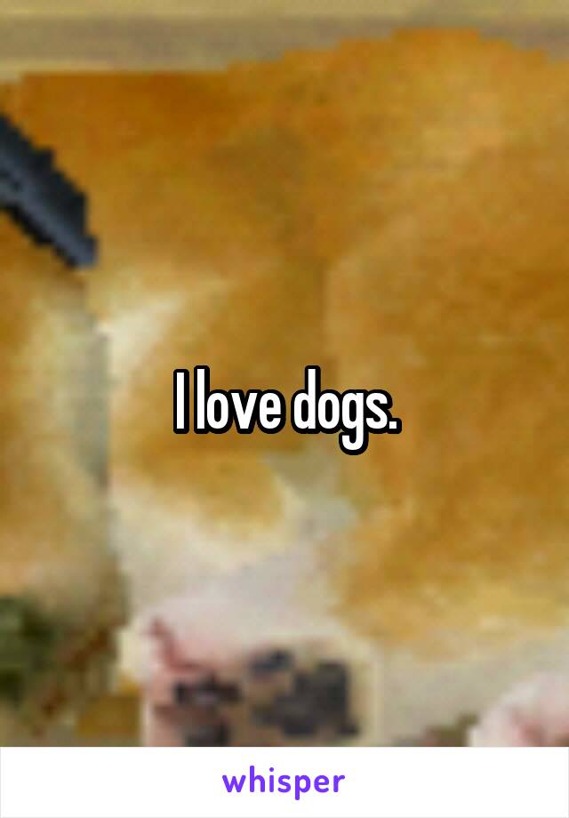 I love dogs.