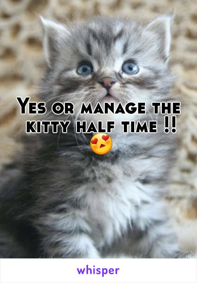 Yes or manage the kitty half time !! 😍 