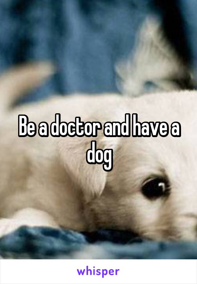 Be a doctor and have a dog