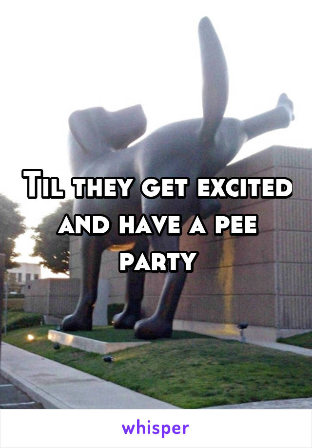 Til they get excited and have a pee party