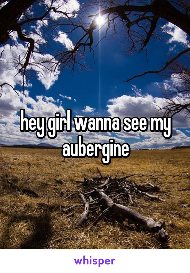 hey girl wanna see my aubergine