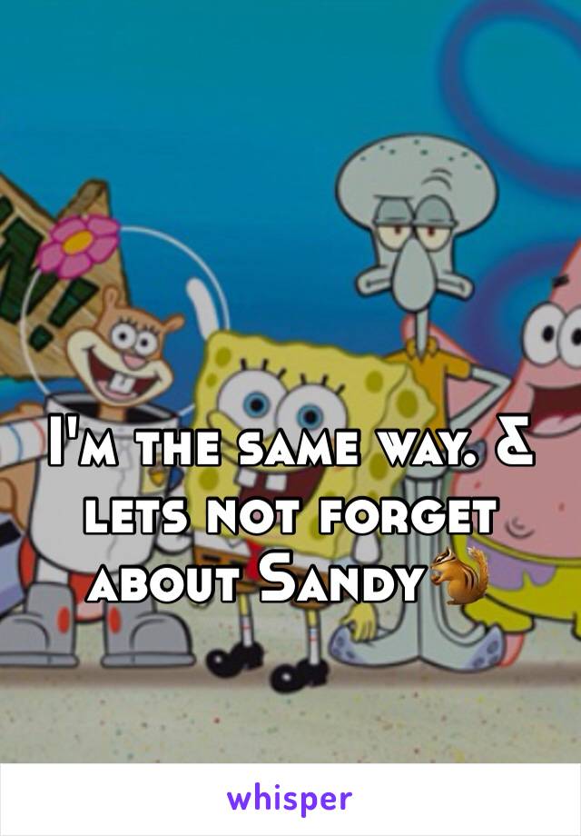 I'm the same way. & lets not forget about Sandy🐿