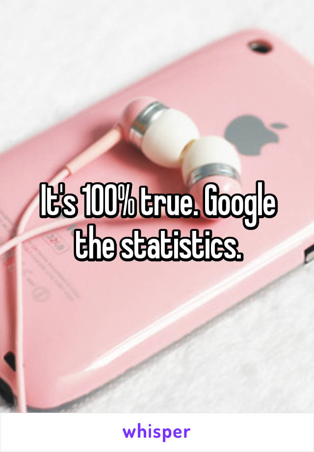 It's 100% true. Google the statistics.