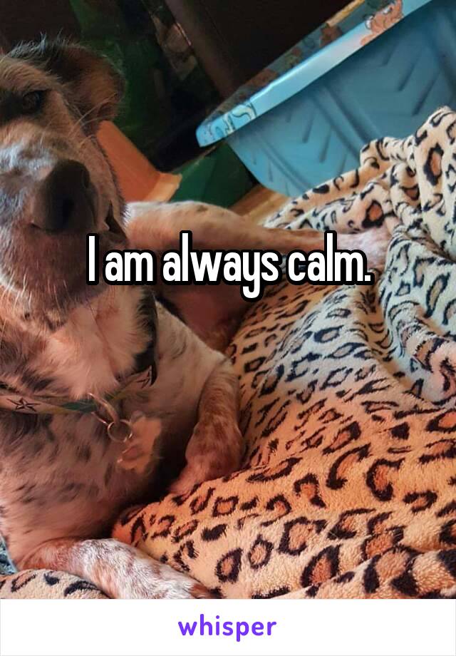  I am always calm. 

