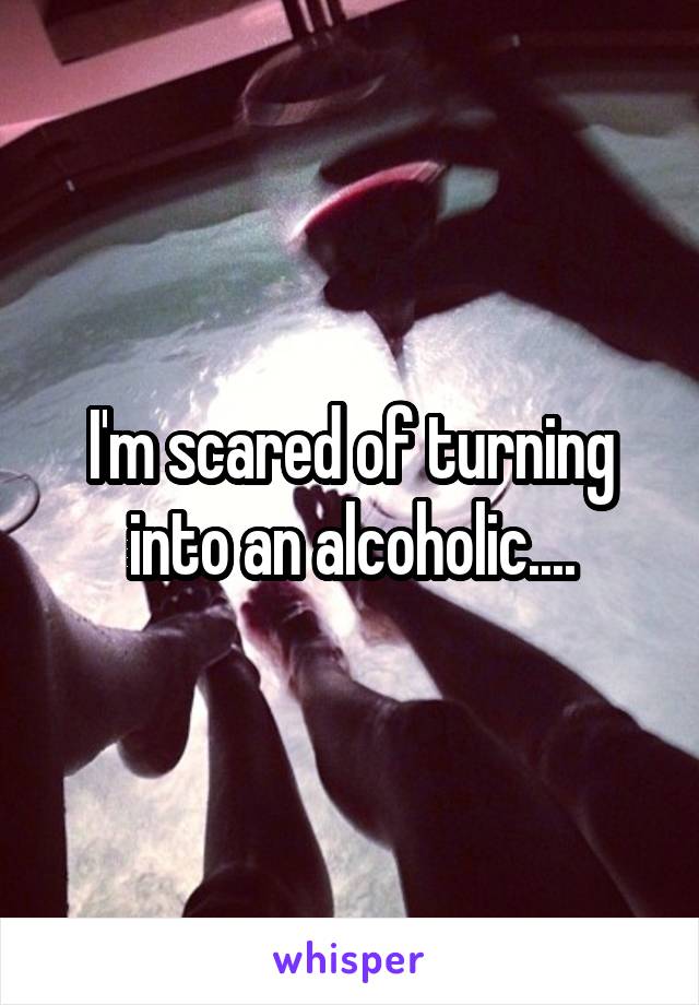 I'm scared of turning into an alcoholic....