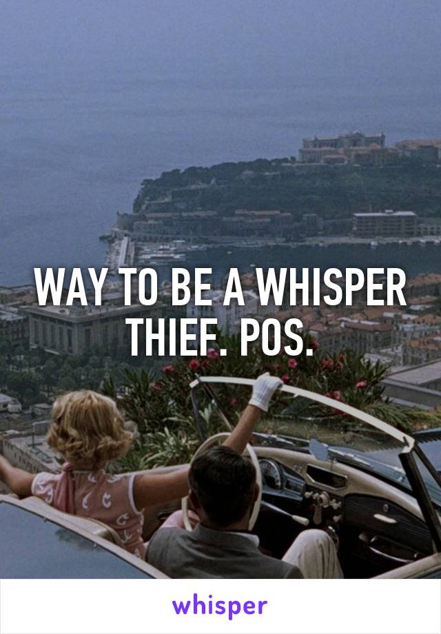 WAY TO BE A WHISPER THIEF. POS.