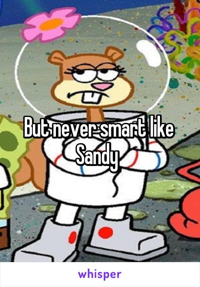 But never smart like  Sandy  