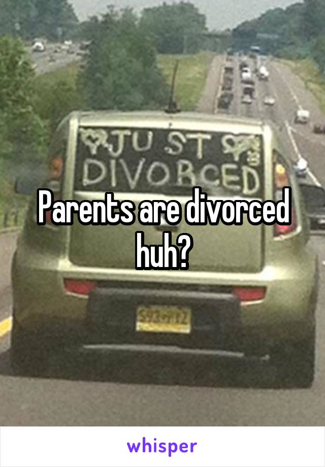 Parents are divorced huh?