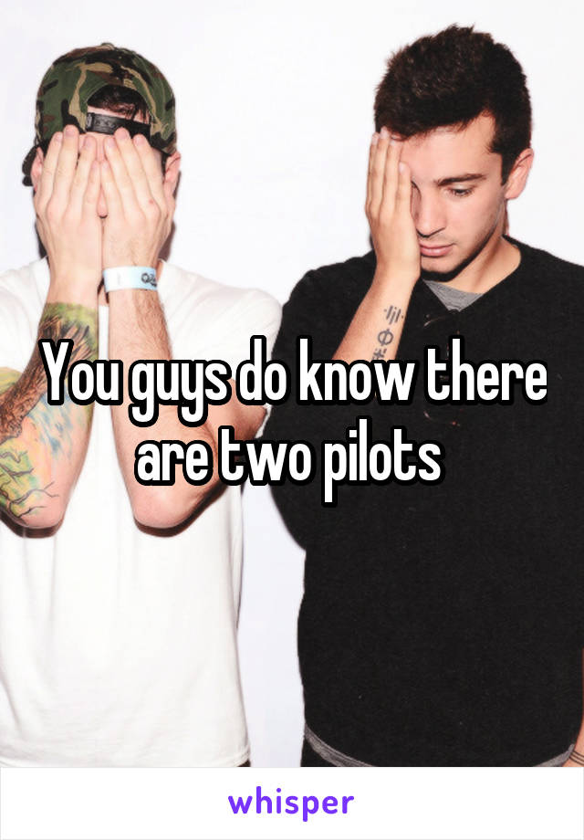 You guys do know there are two pilots 