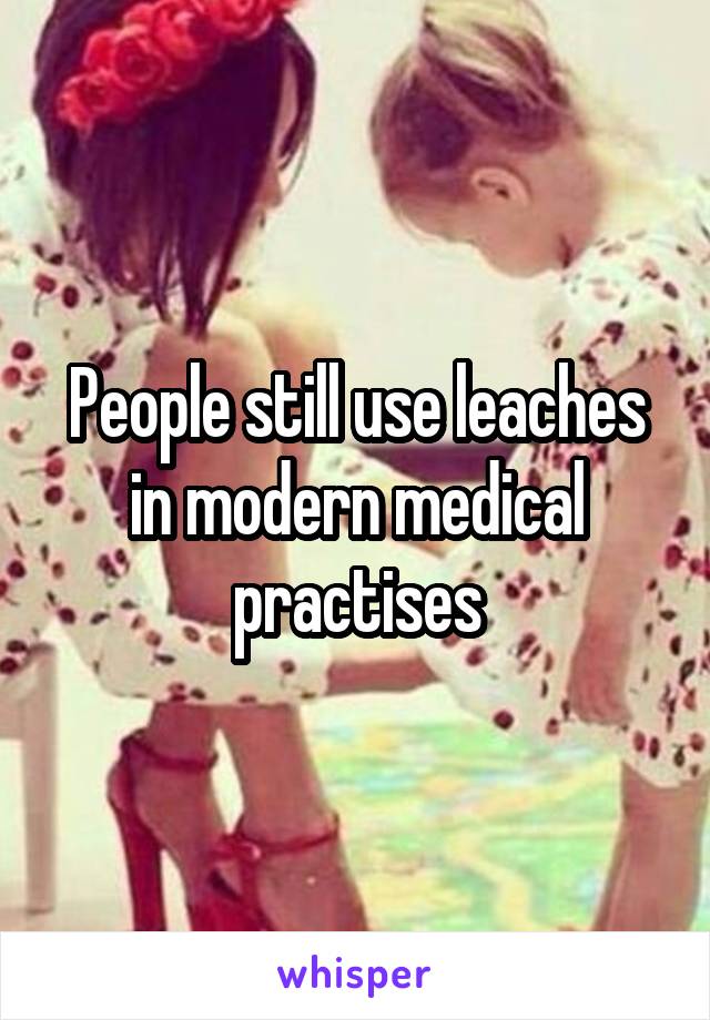 People still use leaches in modern medical practises