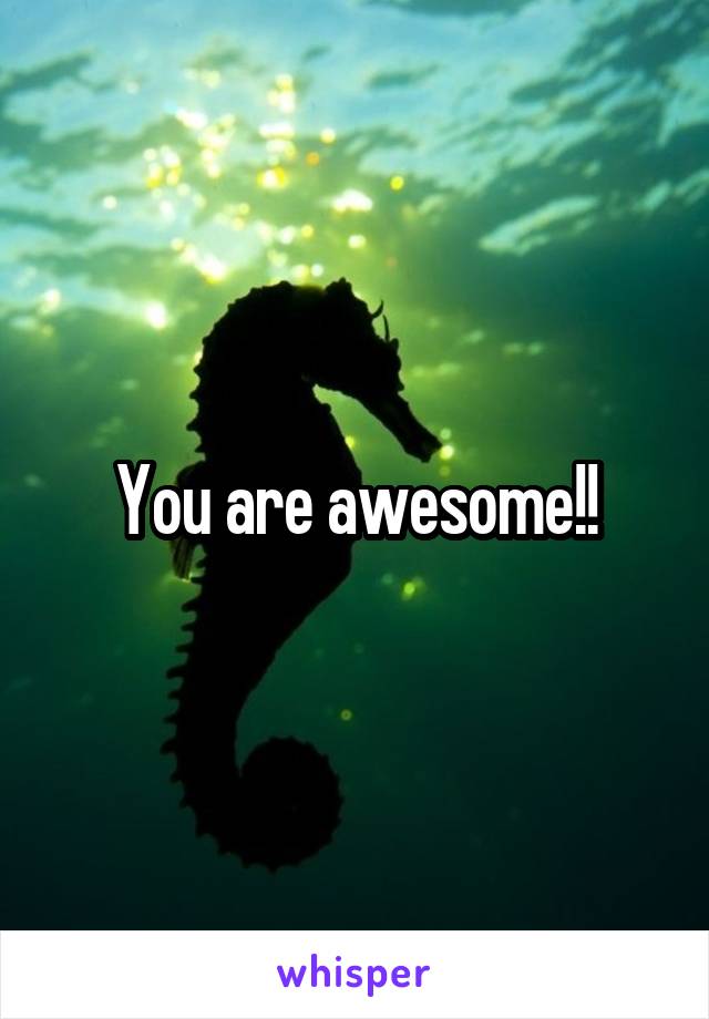 You are awesome!!