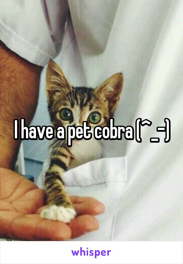 I have a pet cobra (^_-)