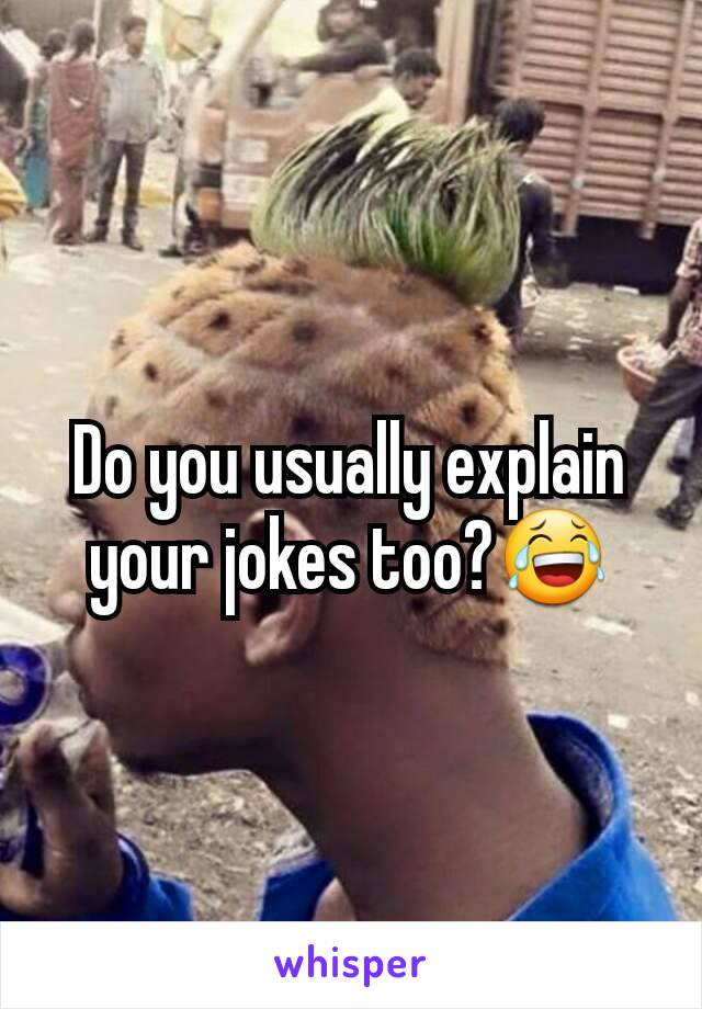 Do you usually explain your jokes too?😂